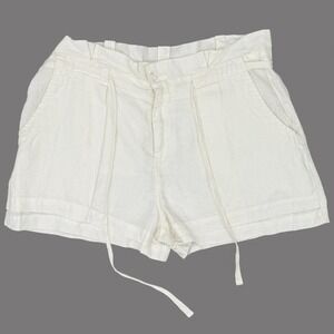 Joie Womens Linen Shorts Size 6 White Casual Summer High Waist Pockets Preppy
